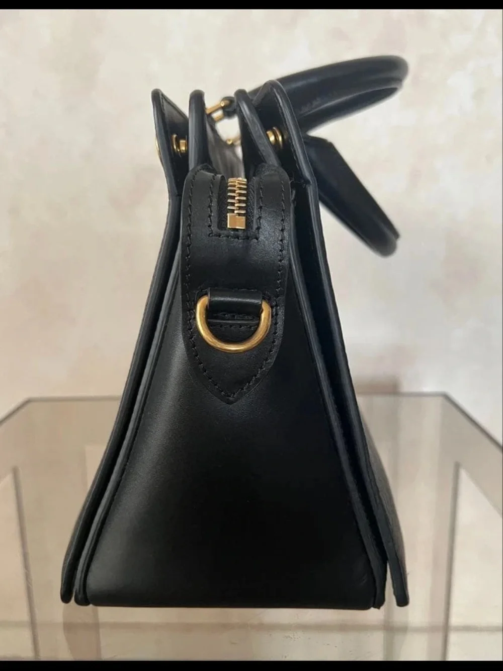 Mulberry Black Leather Satchel with Gold Hardware